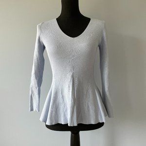 Ann Taylor Peplum Blue Sweater